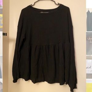 Black long sleeve maternity blouse